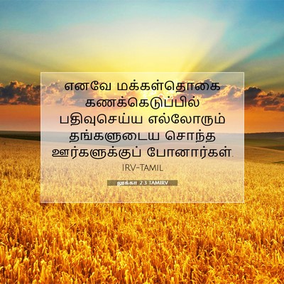 Picture 07 - லூக்கா 2:3 TAMIRV - எனவே மக்கள்தொகை - Bible Verse Picture