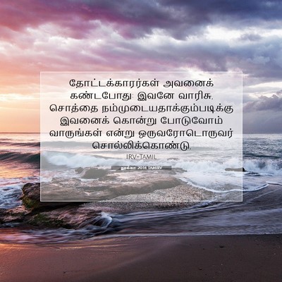 Picture 07 - லூக்கா 20:14 TAMIRV - தோட்டக்காரர்கள் - Bible Verse Picture
