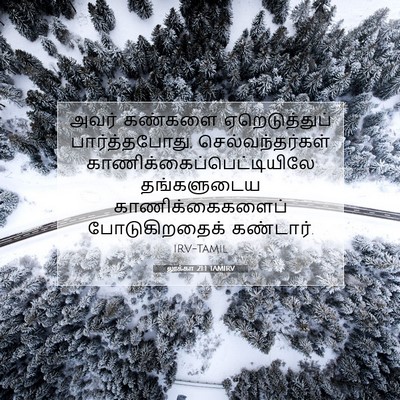 Picture 07 - லூக்கா 21:1 TAMIRV - அவர் கண்களை - Bible Verse Picture