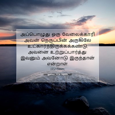 Picture 07 - லூக்கா 22:56 TAMIRV - அப்பொழுது ஒரு - Bible Verse Picture