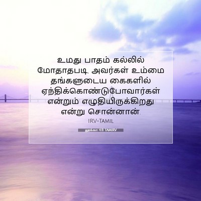 Picture 07 - லூக்கா 4:11 TAMIRV - உமது பாதம் - Bible Verse Picture