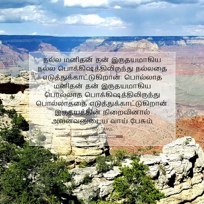 Picture 07 - லூக்கா 6:45 TAMIRV - நல்ல மனிதன் தன் - Bible Verse Picture