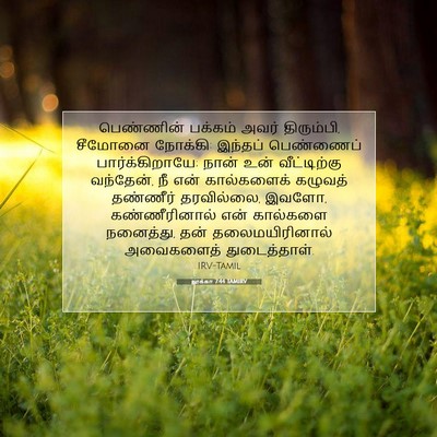 Picture 07 - லூக்கா 7:44 TAMIRV - பெண்ணின் பக்கம் - Bible Verse Picture
