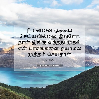 Picture 07 - லூக்கா 7:45 TAMIRV - நீ என்னை முத்தம் - Bible Verse Picture
