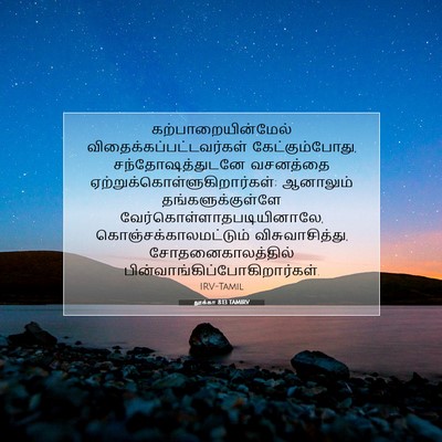 Picture 07 - லூக்கா 8:13 TAMIRV - கற்பாறையின்மேல் - Bible Verse Picture