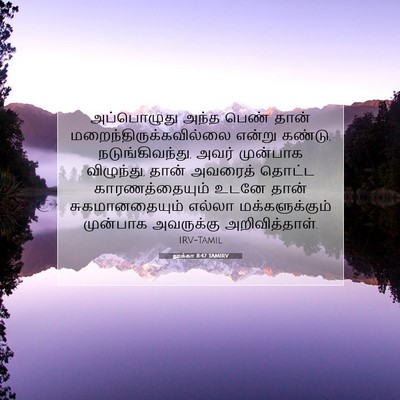 Picture 07 - லூக்கா 8:47 TAMIRV - அப்பொழுது அந்த - Bible Verse Picture