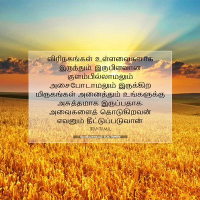 Picture 07 - லேவியராகமம் 11:26 TAMIRV - விரிநகங்கள் - Bible Verse Picture