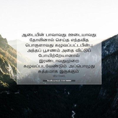 Picture 07 - லேவியராகமம் 13:58 TAMIRV - ஆடையின் பாவாவது, - Bible Verse Picture