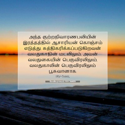 Picture 07 - லேவியராகமம் 14:14 TAMIRV - அந்த - Bible Verse Picture