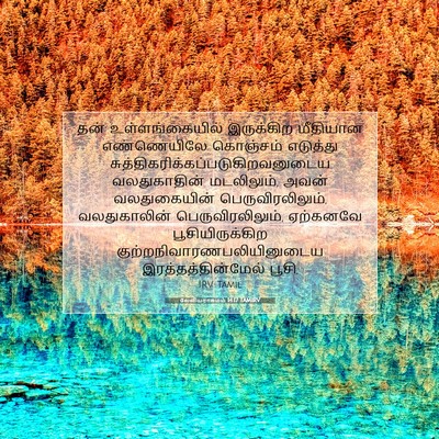 Picture 07 - லேவியராகமம் 14:17 TAMIRV - தன் உள்ளங்கையில் - Bible Verse Picture