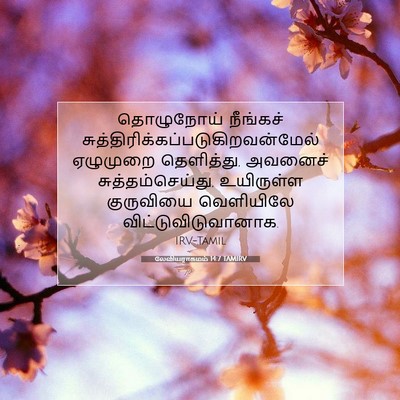 Picture 07 - லேவியராகமம் 14:7 TAMIRV - தொழுநோய் நீங்கச் - Bible Verse Picture