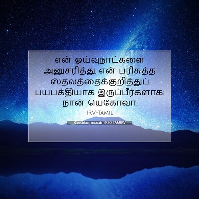 Picture 07 - லேவியராகமம் 19:30 TAMIRV - என் ஓய்வுநாட்களை - Bible Verse Picture