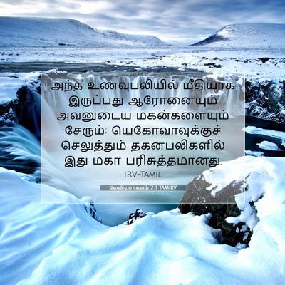 Picture 07 - லேவியராகமம் 2:3 TAMIRV - அந்த உணவுபலியில் - Bible Verse Picture