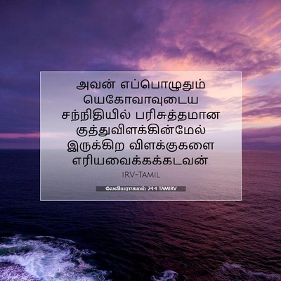 Picture 07 - லேவியராகமம் 24:4 TAMIRV - அவன் எப்பொழுதும் - Bible Verse Picture