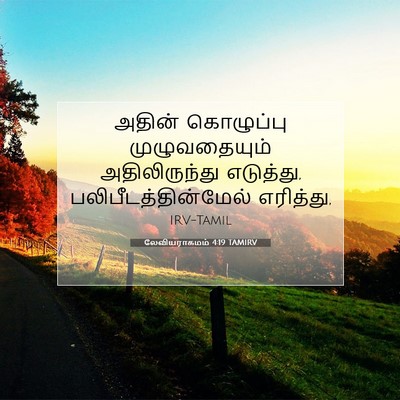 Picture 07 - லேவியராகமம் 4:19 TAMIRV - அதின் கொழுப்பு - Bible Verse Picture