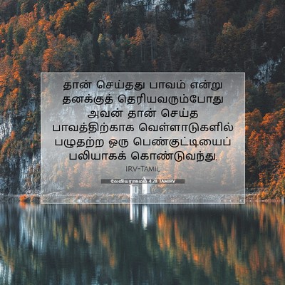 Picture 07 - லேவியராகமம் 4:28 TAMIRV - தான் செய்தது - Bible Verse Picture
