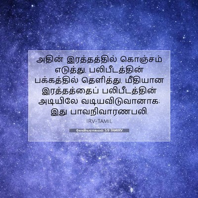 Picture 07 - லேவியராகமம் 5:9 TAMIRV - அதின் இரத்தத்தில் - Bible Verse Picture
