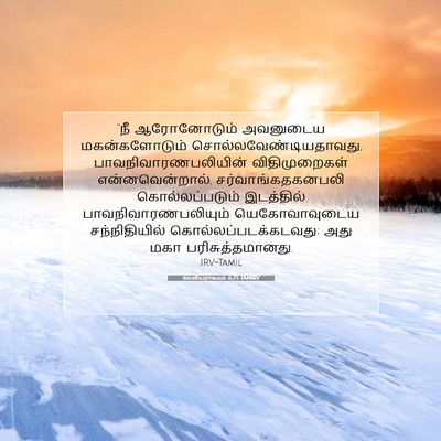Picture 07 - லேவியராகமம் 6:25 TAMIRV - “நீ ஆரோனோடும் - Bible Verse Picture