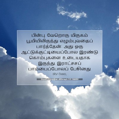 Picture 07 - வெளிப்படுத்தின விசேஷம் 13:11 TAMIRV - பின்பு, வேறொரு - Bible Verse Picture