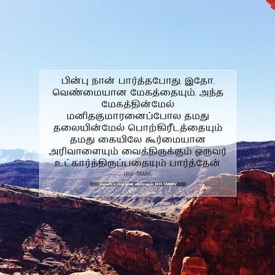 Picture 07 - வெளிப்படுத்தின விசேஷம் 14:14 TAMIRV - பின்பு நான் - Bible Verse Picture