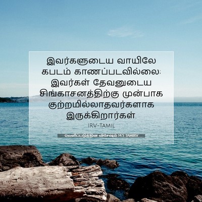Picture 07 - வெளிப்படுத்தின விசேஷம் 14:5 TAMIRV - இவர்களுடைய வாயிலே - Bible Verse Picture