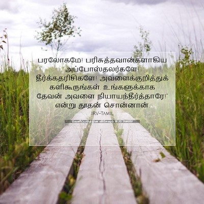 Picture 07 - வெளிப்படுத்தின விசேஷம் 18:20 TAMIRV - பரலோகமே! - Bible Verse Picture