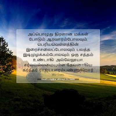 Picture 07 - வெளிப்படுத்தின விசேஷம் 19:6 TAMIRV - அப்பொழுது திரளான - Bible Verse Picture