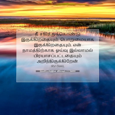 Picture 07 - வெளிப்படுத்தின விசேஷம் 2:3 TAMIRV - நீ - Bible Verse Picture