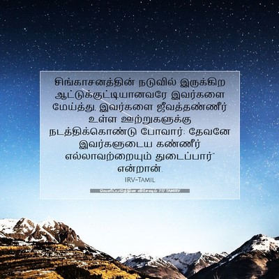 Picture 07 - வெளிப்படுத்தின விசேஷம் 7:17 TAMIRV - சிங்காசனத்தின் - Bible Verse Picture