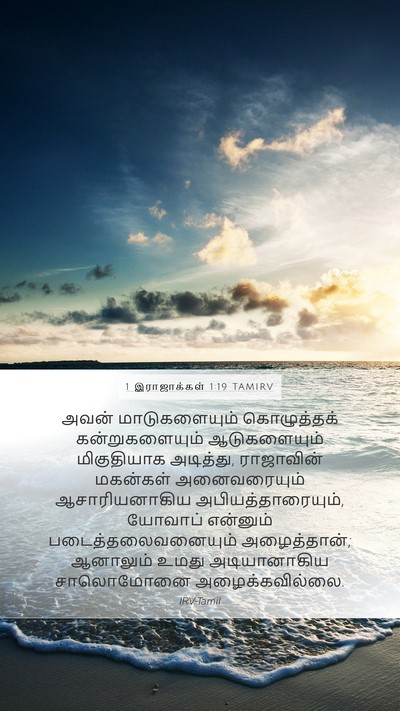 1 இராஜாக்கள் 1:19 TAMIRV Bible Verse Image