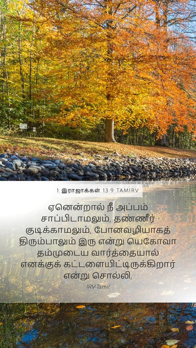 1 இராஜாக்கள் 13:9 TAMIRV Mobile Phone Wallpaper - ஏனென்றால் நீ - Mobile Bible Verse Wallpaper