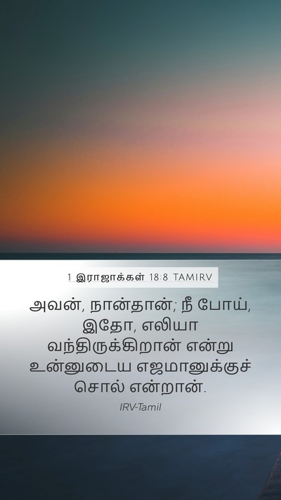 1 இராஜாக்கள் 18:8 TAMIRV Mobile Phone Wallpaper - அவன், நான்தான்; நீ - Mobile Bible Verse Wallpaper