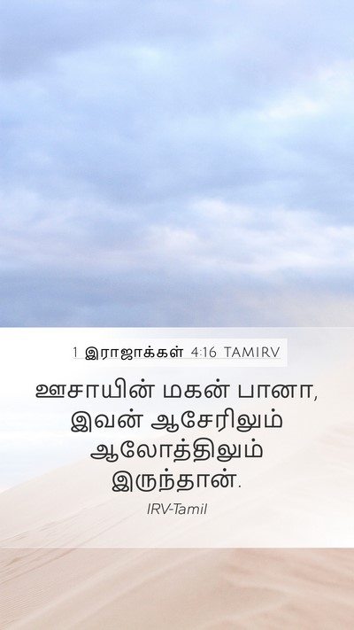1 இராஜாக்கள் 4:16 TAMIRV Mobile Phone Wallpaper - ஊசாயின் மகன் பானா, - Mobile Bible Verse Wallpaper