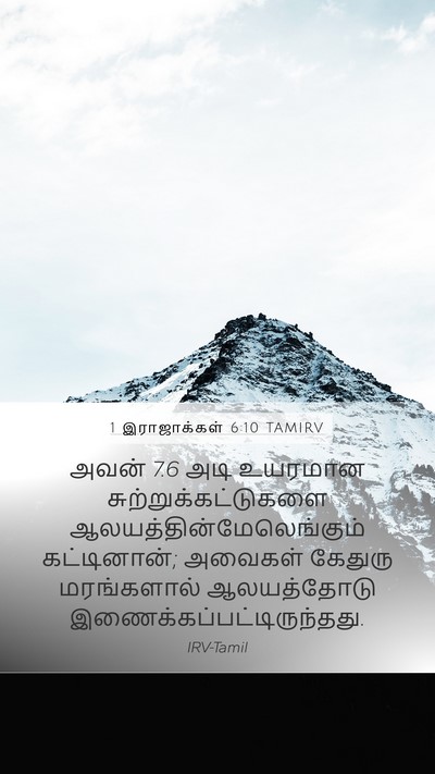 1 இராஜாக்கள் 6:10 TAMIRV Mobile Phone Wallpaper - அவன் 7.6 அடி உயரமான - Mobile Bible Verse Wallpaper