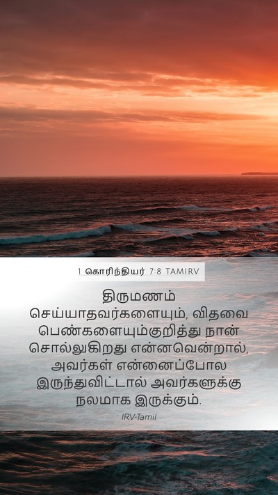 1 கொரிந்தியர் 7:8 TAMIRV Bible Verse Image