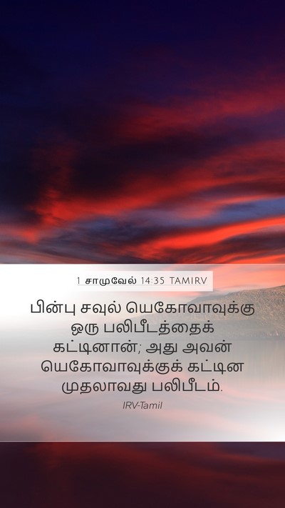 1 சாமுவேல் 14:35 TAMIRV Mobile Phone Wallpaper - பின்பு சவுல் - Mobile Bible Verse Wallpaper