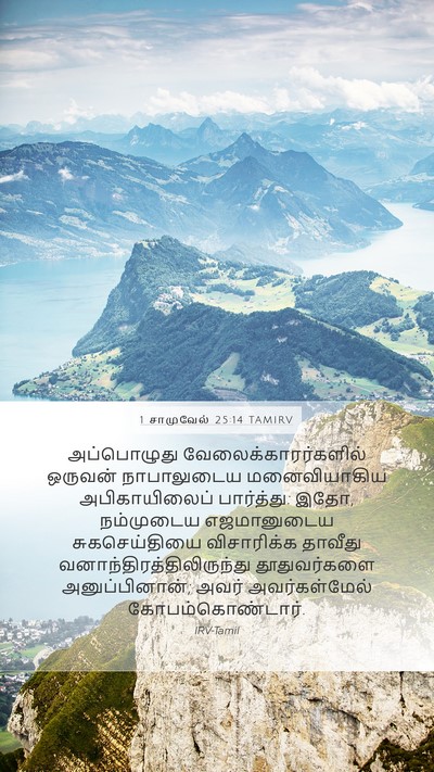 1 சாமுவேல் 25:14 TAMIRV Mobile Phone Wallpaper - அப்பொழுது - Mobile Bible Verse Wallpaper