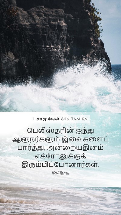 1 சாமுவேல் 6:16 TAMIRV Mobile Phone Wallpaper - பெலிஸ்தரின் ஐந்து - Mobile Bible Verse Wallpaper