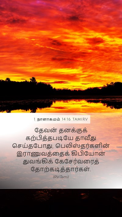 1 நாளாகமம் 14:16 TAMIRV Mobile Phone Wallpaper - தேவன் தனக்குக் - Mobile Bible Verse Wallpaper