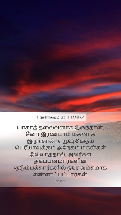 1 நாளாகமம் 23:11 TAMIRV Mobile Phone Wallpaper - யாகாத் தலைவனாக - Mobile Bible Verse Wallpaper