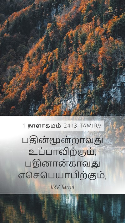 1 நாளாகமம் 24:13 TAMIRV Mobile Phone Wallpaper - பதின்மூன்றாவது - Mobile Bible Verse Wallpaper