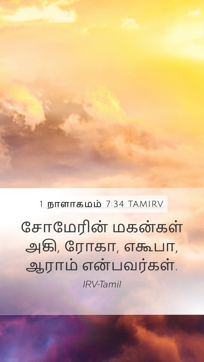 1 நாளாகமம் 7:34 TAMIRV Mobile Phone Wallpaper - சோமேரின் மகன்கள் - Mobile Bible Verse Wallpaper