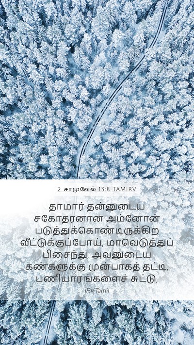 2 சாமுவேல் 13:8 TAMIRV Mobile Phone Wallpaper - தாமார் தன்னுடைய - Mobile Bible Verse Wallpaper