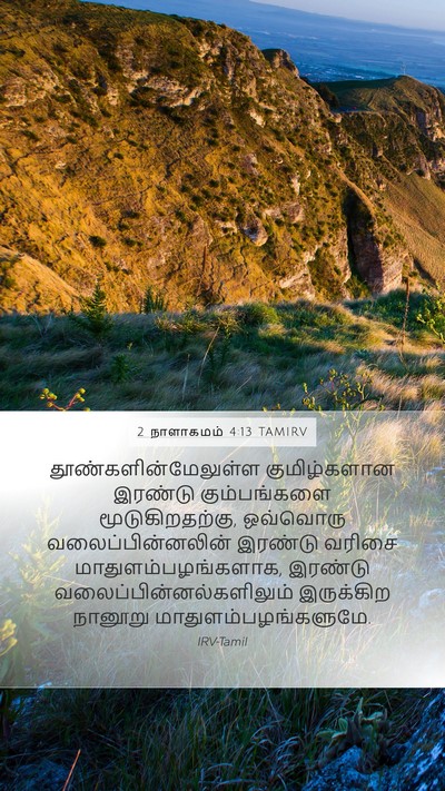 2 நாளாகமம் 4:13 TAMIRV Mobile Phone Wallpaper - தூண்களின்மேலுள்ள - Mobile Bible Verse Wallpaper