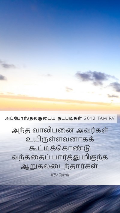 அப்போஸ்தலருடைய நடபடிகள் 20:12 TAMIRV Bible Verse Image