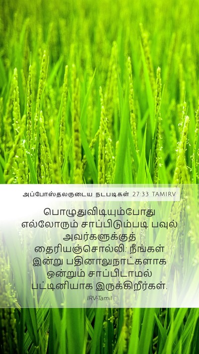 அப்போஸ்தலருடைய நடபடிகள் 27:33 TAMIRV Bible Verse Image