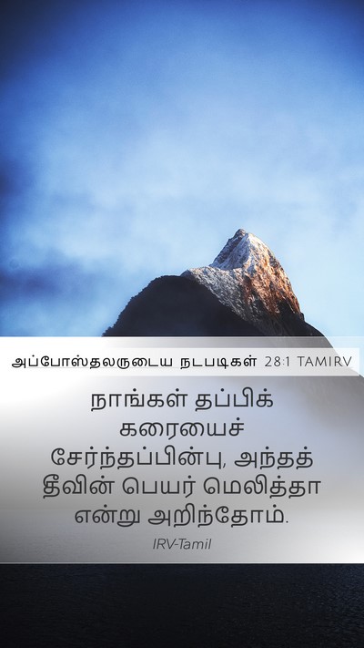 அப்போஸ்தலருடைய நடபடிகள் 28:1 TAMIRV Bible Verse Image
