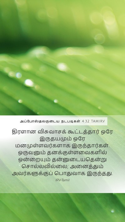 அப்போஸ்தலருடைய நடபடிகள் 4:32 TAMIRV Bible Verse Image