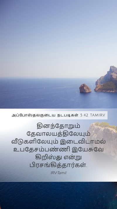 அப்போஸ்தலருடைய நடபடிகள் 5:42 TAMIRV Bible Verse Image