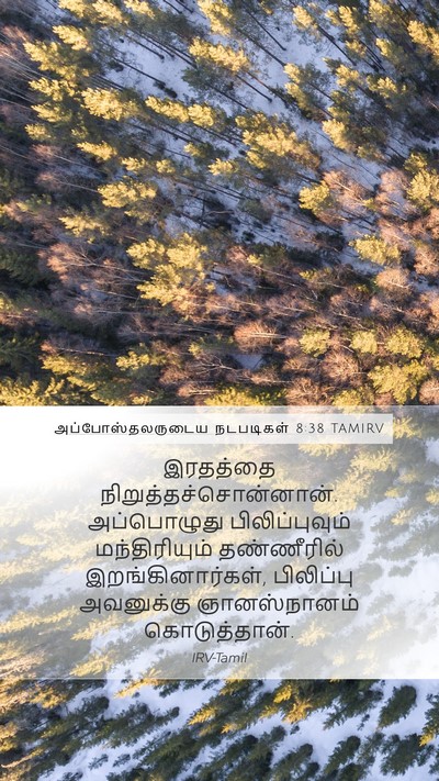 அப்போஸ்தலருடைய நடபடிகள் 8:38 TAMIRV Mobile Phone Wallpaper - இரதத்தை - Mobile Bible Verse Wallpaper